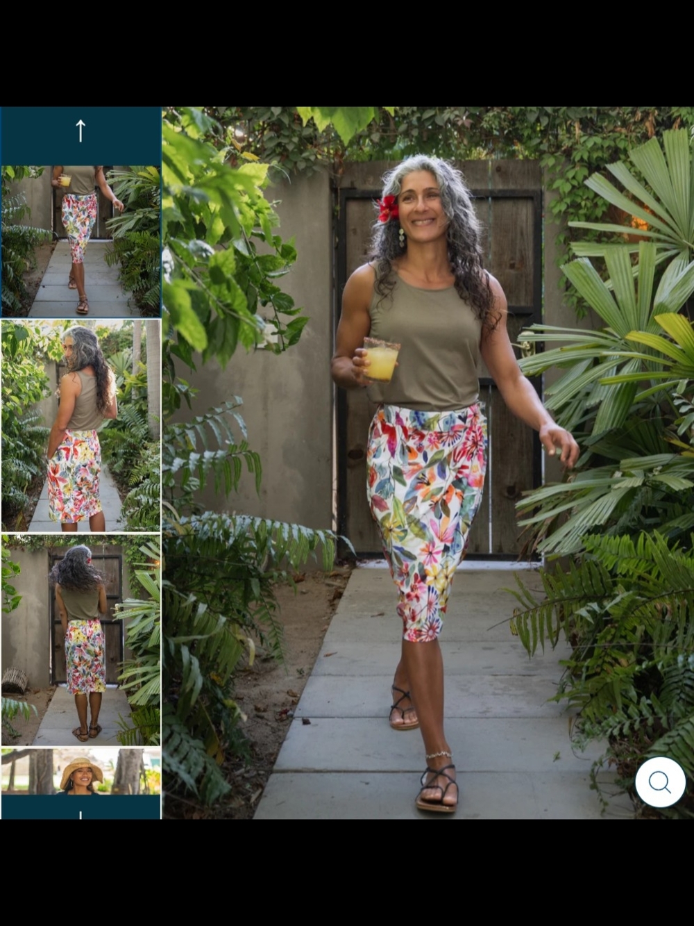 Tropical Floral Rip Skirt Hawaii